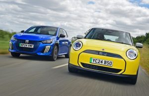 MINI Cooper E and Peugeot E-208 GT – pictures