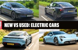 New Tesla Model 3 vs used Porsche Taycan – pictures