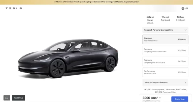 Tesla Model 3 Standard Launches in UK: Price Drop as RWD Model is Replaced