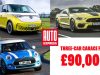 Three-car garage: used Ford Mustang, MINI Cooper and Volkswagen ID. Buzz for £90k