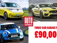 Three-car garage: used Ford Mustang, MINI Cooper and Volkswagen ID. Buzz for £90k